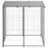 vidaXL Dog Kennel Silver 110x110x110 cm Steel - Image 3