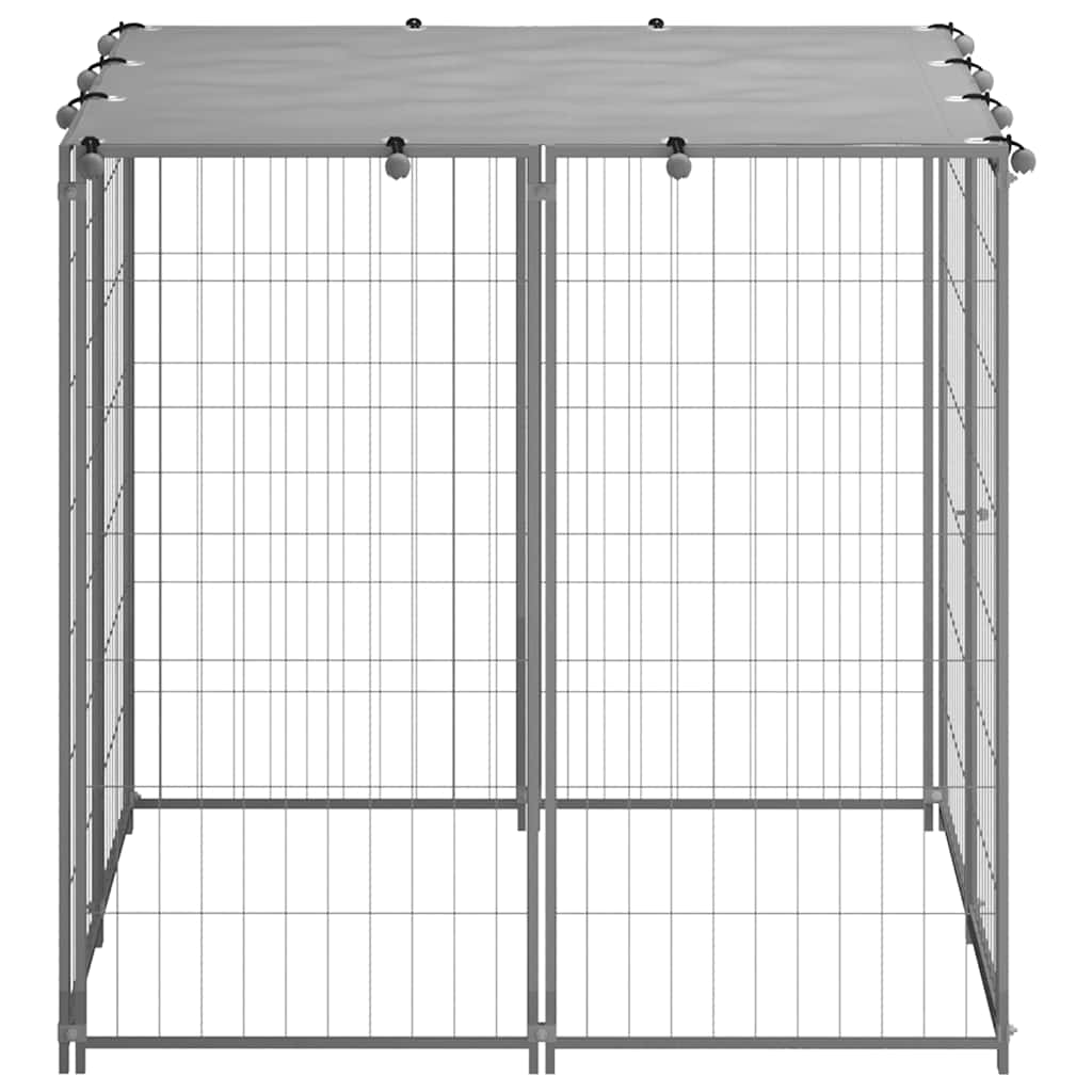 8720286359709_g_en_hd_2 vidaXL Dog Kennel Silver 110x110x110 cm Steel - Image 3