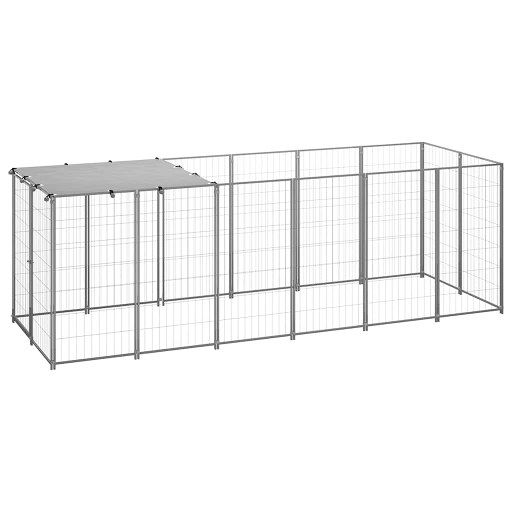 8720286359716_a_en_hd_1 vidaXL Dog Kennel Silver 330x110x110 cm Steel - Image 1