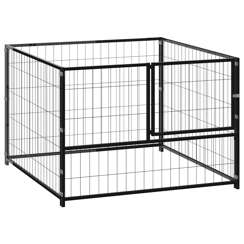 8720286359747_a_en_hd_1 vidaXL Dog Kennel Black 100x100x70 cm Steel - Image 1