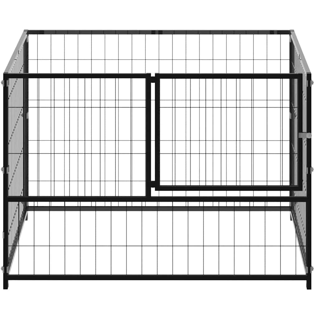 8720286359747_g_en_hd_1 vidaXL Dog Kennel Black 100x100x70 cm Steel - Image 2