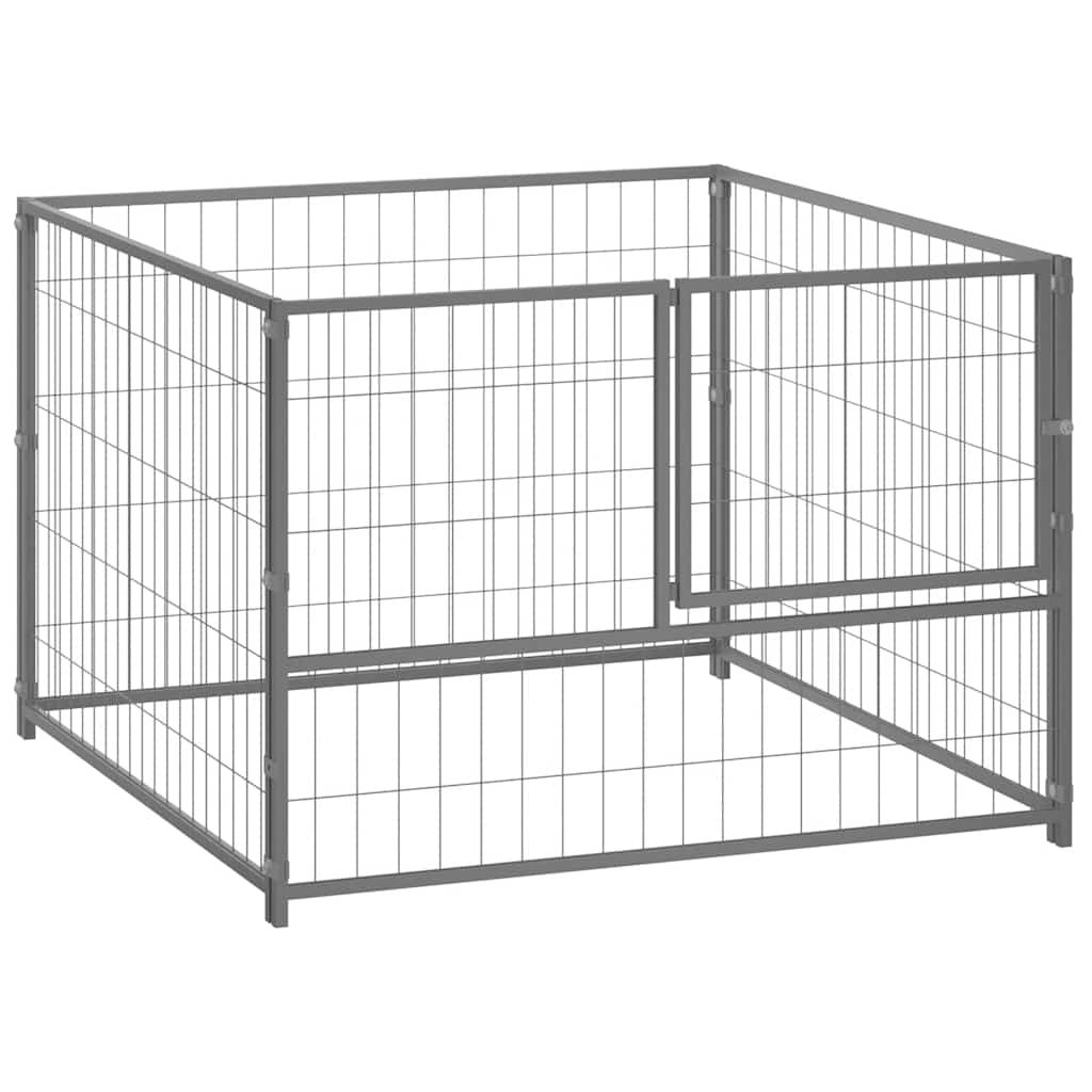8720286359778_a_en_hd_1 vidaXL Dog Kennel Silver 100x100x70 cm Steel - Image 1