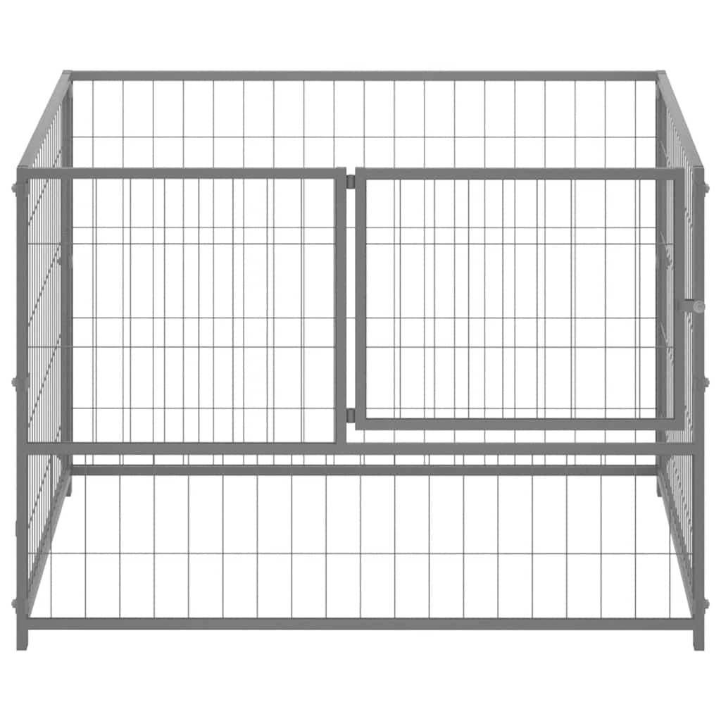 8720286359778_g_en_hd_1 vidaXL Dog Kennel Silver 100x100x70 cm Steel - Image 2
