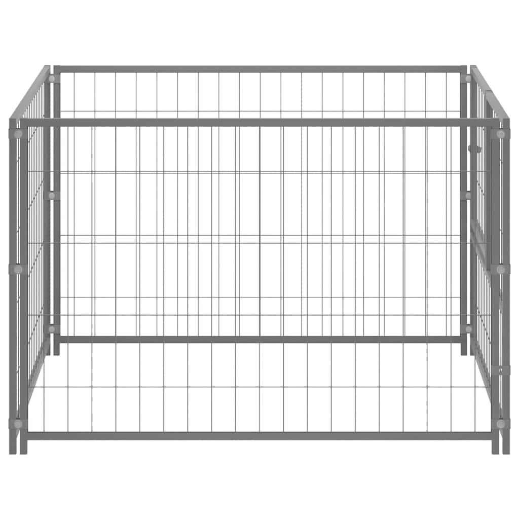 8720286359778_g_en_hd_2 vidaXL Dog Kennel Silver 100x100x70 cm Steel - Image 3