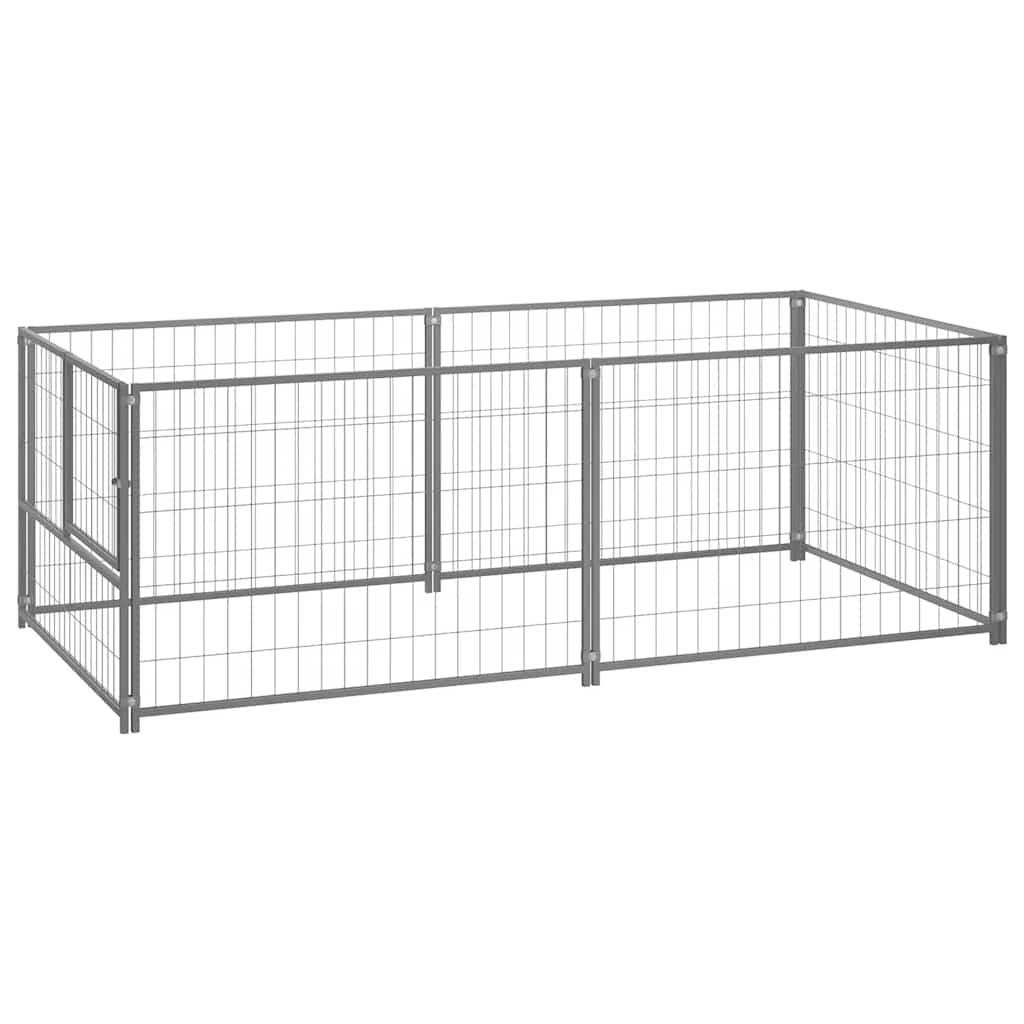 8720286359785_a_en_hd_1 vidaXL Dog Kennel Silver 200x100x70 cm Steel - Image 1