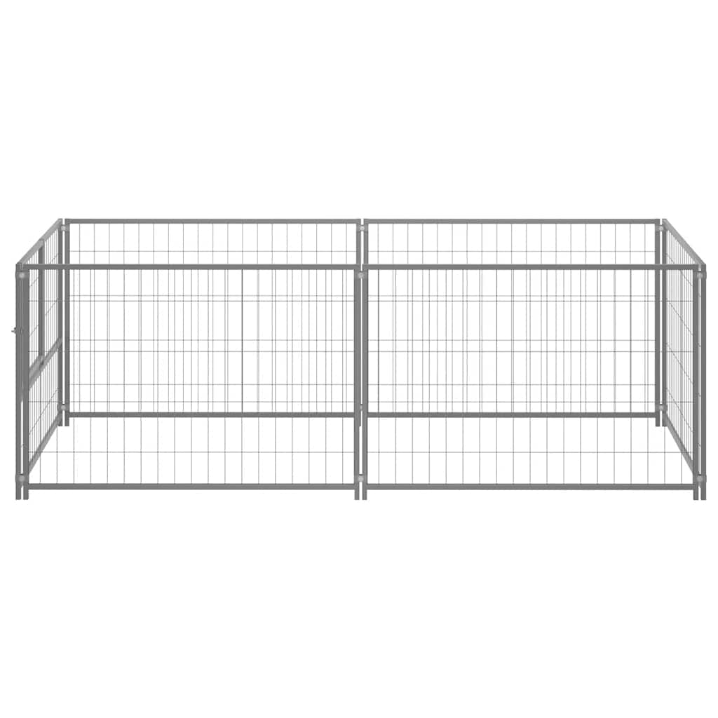 8720286359785_g_en_hd_1 vidaXL Dog Kennel Silver 200x100x70 cm Steel - Image 2