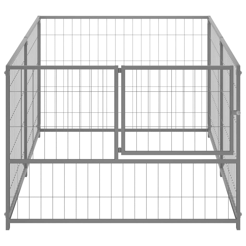 8720286359785_g_en_hd_2 vidaXL Dog Kennel Silver 200x100x70 cm Steel - Image 3