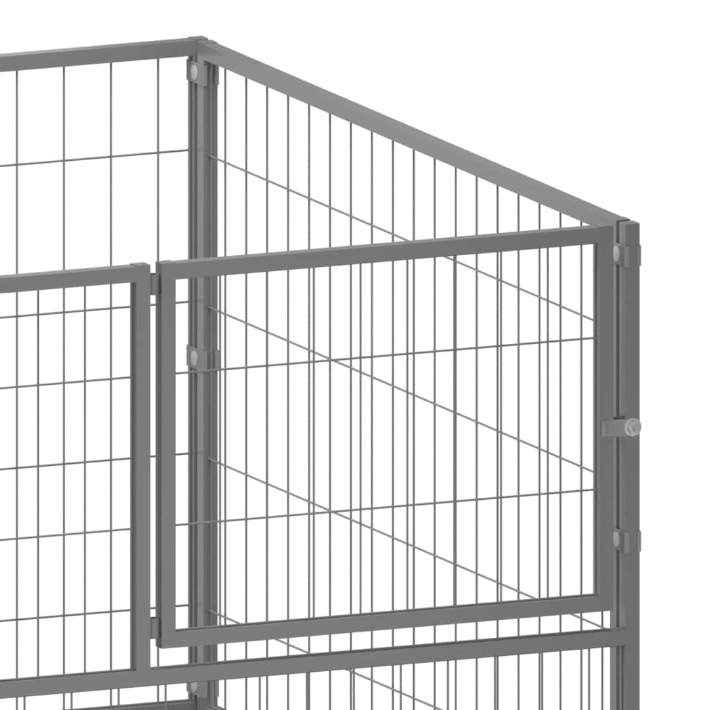 8720286359785_g_en_hd_3 vidaXL Dog Kennel Silver 200x100x70 cm Steel - Image 4