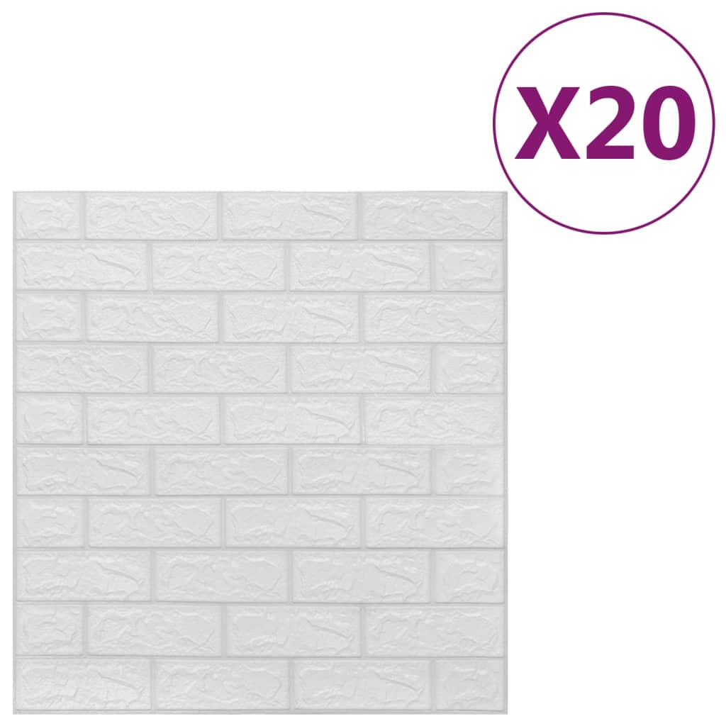 8720286360699_a_en_hd_1 vidaXL 3D Wallpaper Bricks Self-adhesive 20 pcs White - Image 2