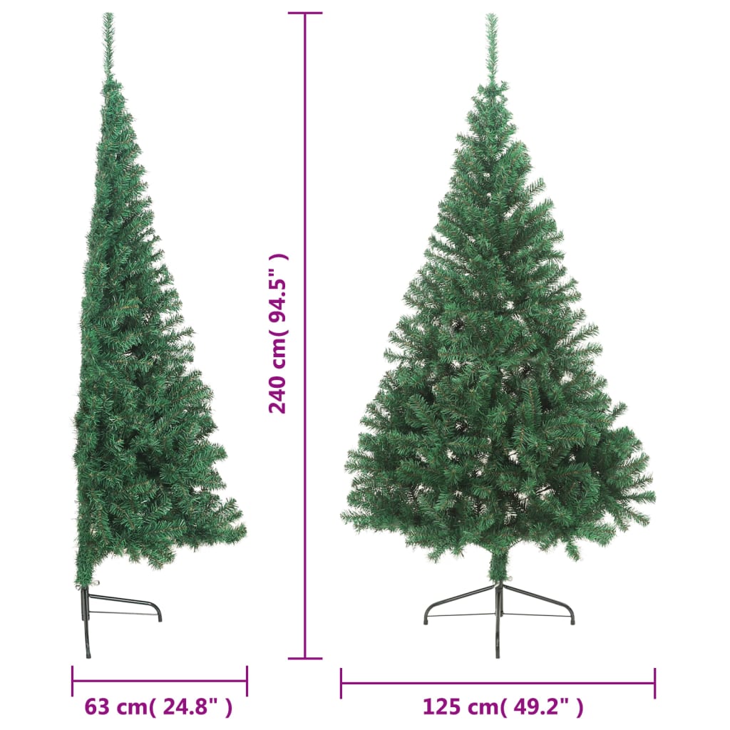 8720286361481_g_en_hd_7 vidaXL Artificial Half Christmas Tree with Stand Green 240 cm PVC - Image 8