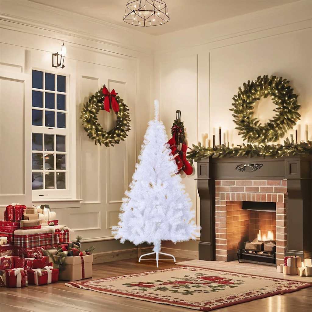 8720286361504_g_en_hd_1 vidaXL Artificial Half Christmas Tree with Stand White 150 cm PVC - Image 2