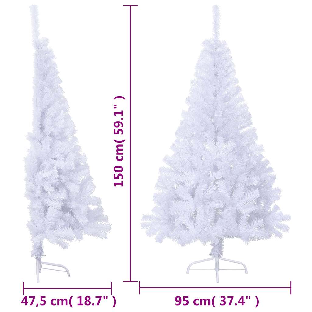 8720286361504_g_en_hd_8 vidaXL Artificial Half Christmas Tree with Stand White 150 cm PVC - Image 9