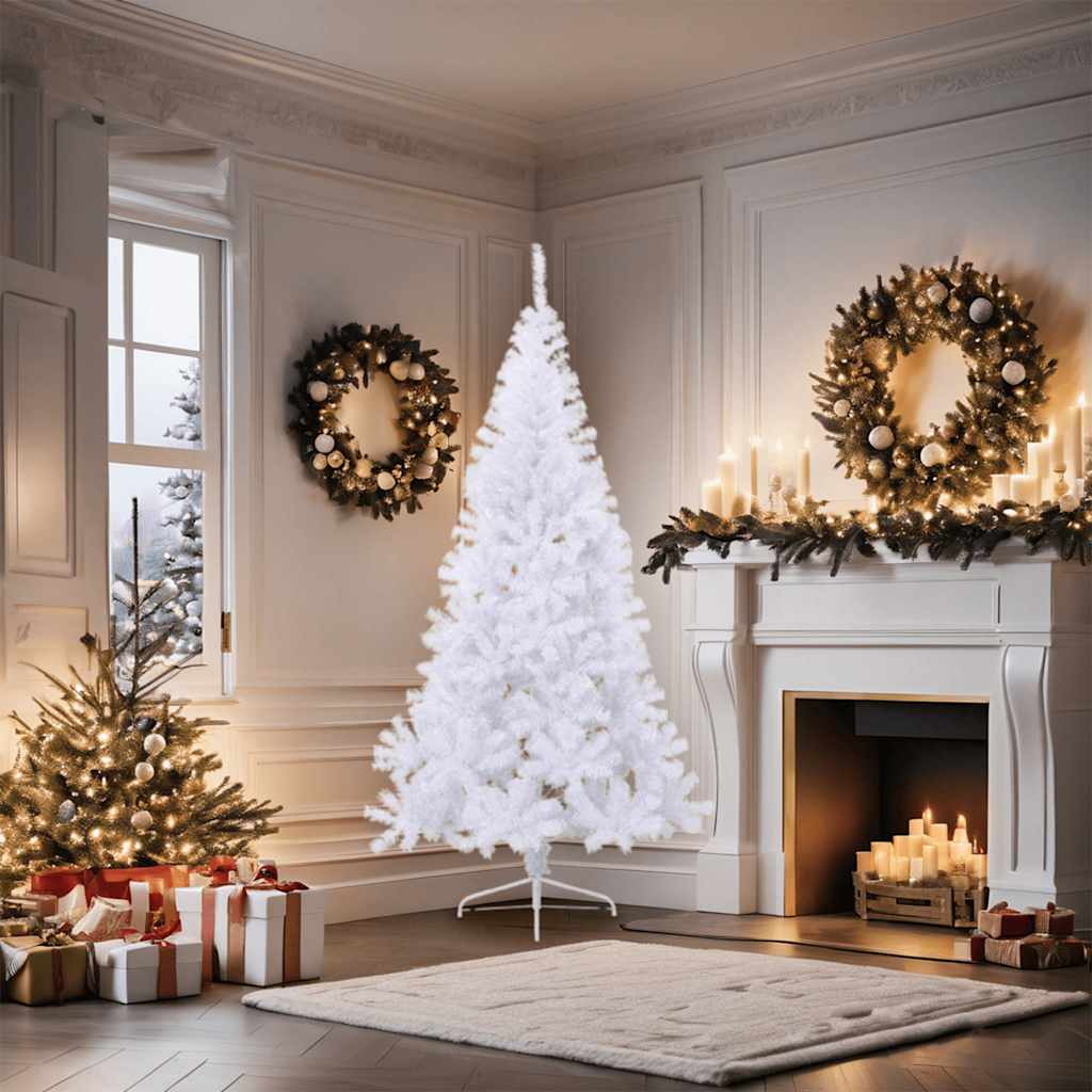 8720286361511_g_en_hd_1 vidaXL Artificial Half Christmas Tree with Stand White 180 cm PVC - Image 2