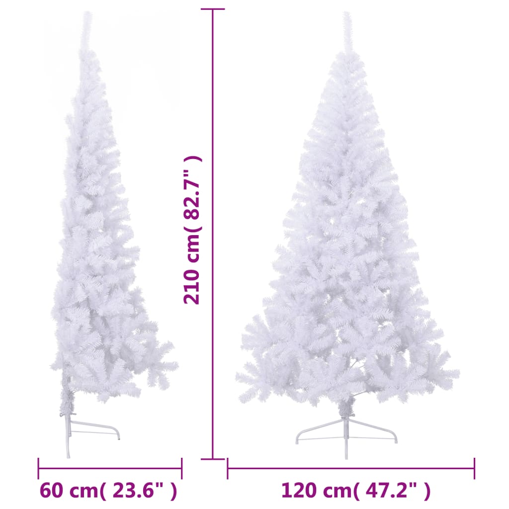 8720286361528_g_en_hd_7 vidaXL Artificial Half Christmas Tree with Stand White 210 cm PVC - Image 8