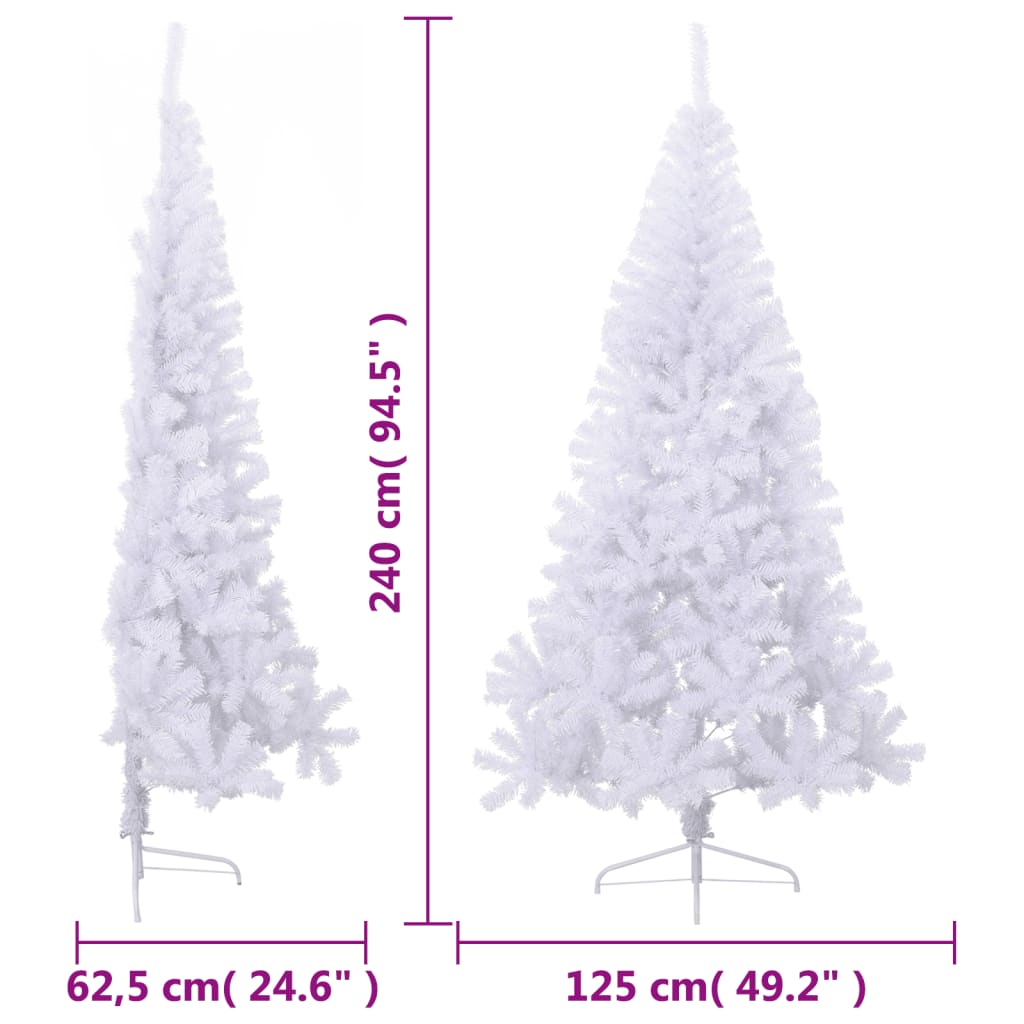 8720286361535_g_en_hd_7 vidaXL Artificial Half Christmas Tree with Stand White 240 cm PVC - Image 8