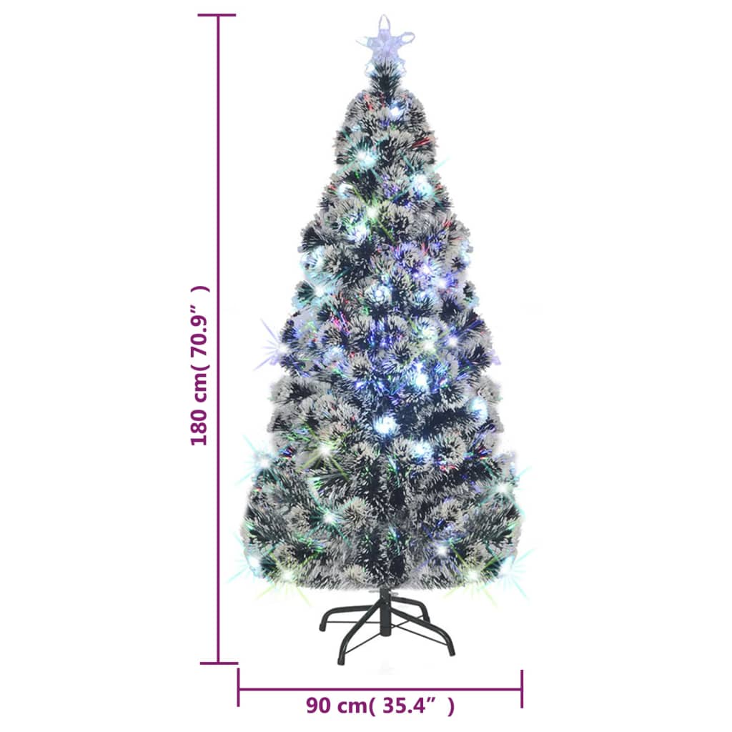 8720286362532_g_en_hd_6 vidaXL Pre-lit Christmas Tree Green and White 180 cm Fibre Optic - Image 7