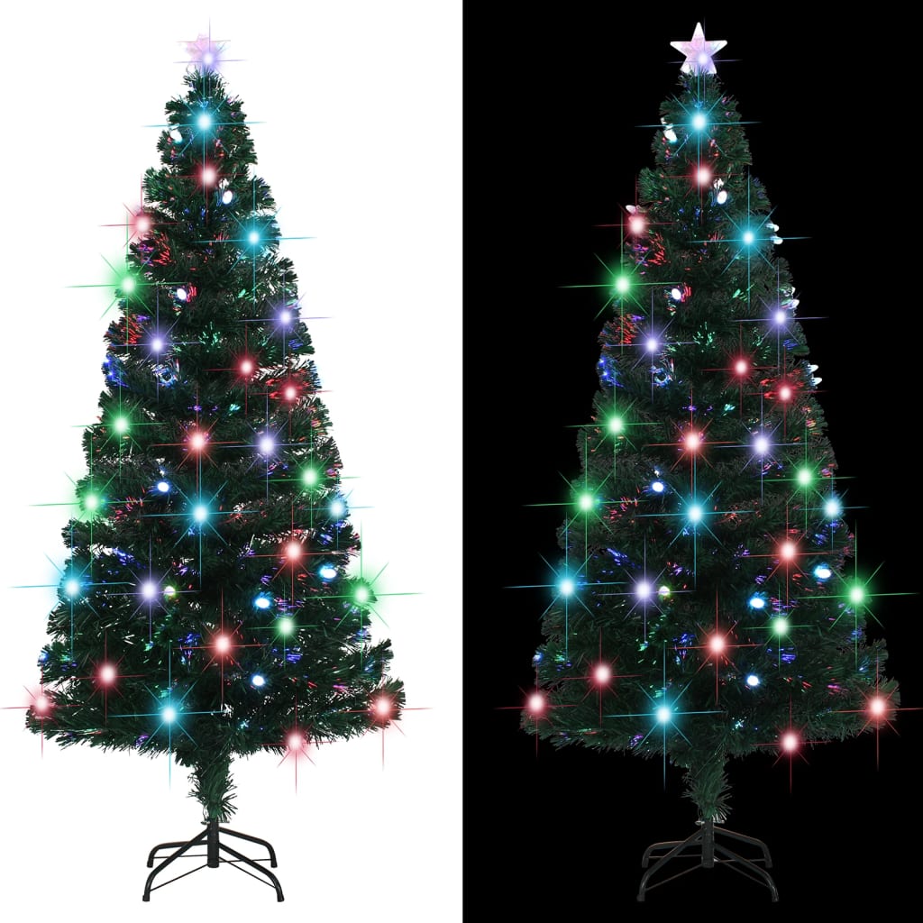 vidaXL Pre-lit Christmas Tree with Stand 150 cm Fibre Optic