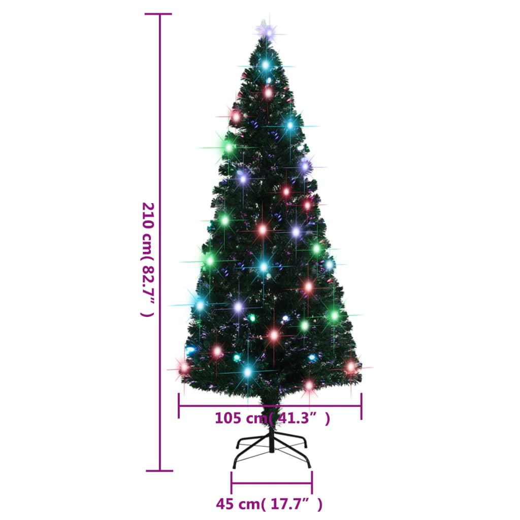 8720286362600_g_en_hd_5 vidaXL Artificial Pre-lit Christmas Tree with Stand 210 cm Fibre Optic - Image 6