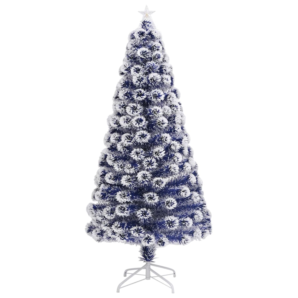 8720286362754_a_en_hd_1 vidaXL Artificial Pre-lit Christmas Tree White&Blue 120 cm Fibre Optic - Image 2