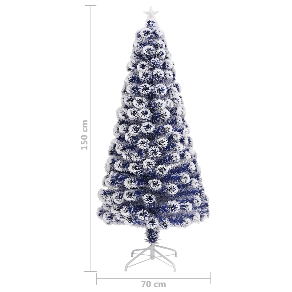 8720286362761_g_en_hd_7 vidaXL Artificial Pre-lit Christmas Tree White&Blue 150 cm Fibre Optic - Image 9