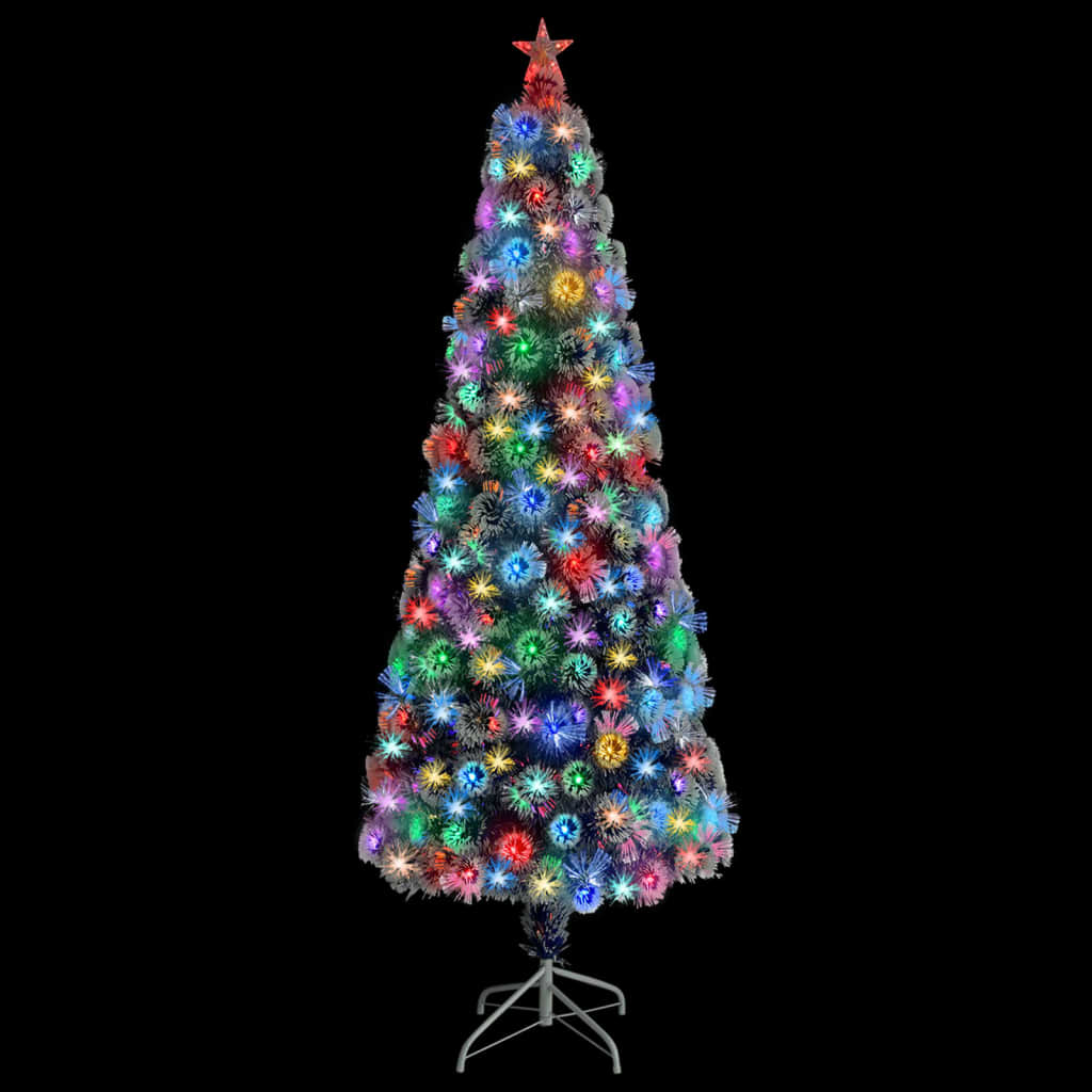 8720286362785_g_en_hd_1 vidaXL Artificial Pre-lit Christmas Tree White&Blue 210 cm Fibre Optic - Image 3