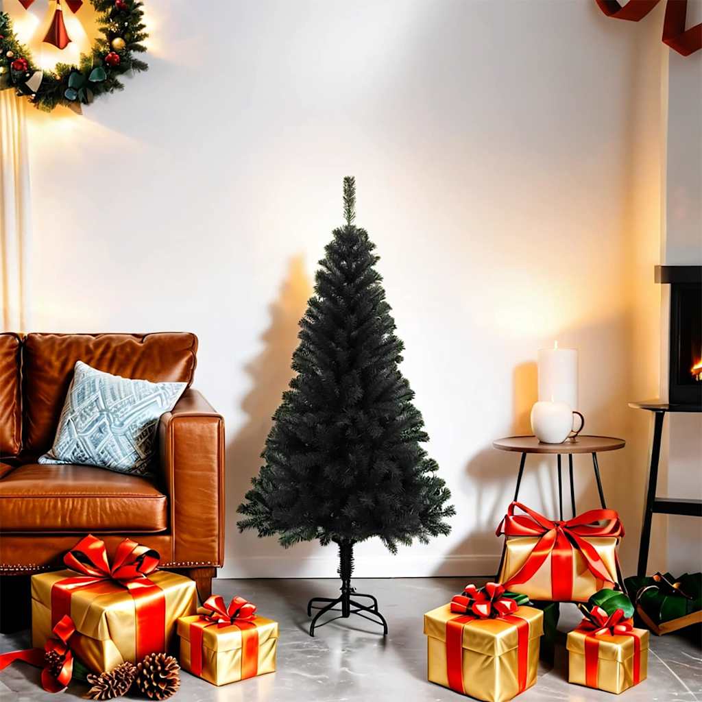 8720286362884_g_en_hd_1 vidaXL Artificial Christmas Tree with Stand Black 120 cm PVC - Image 2