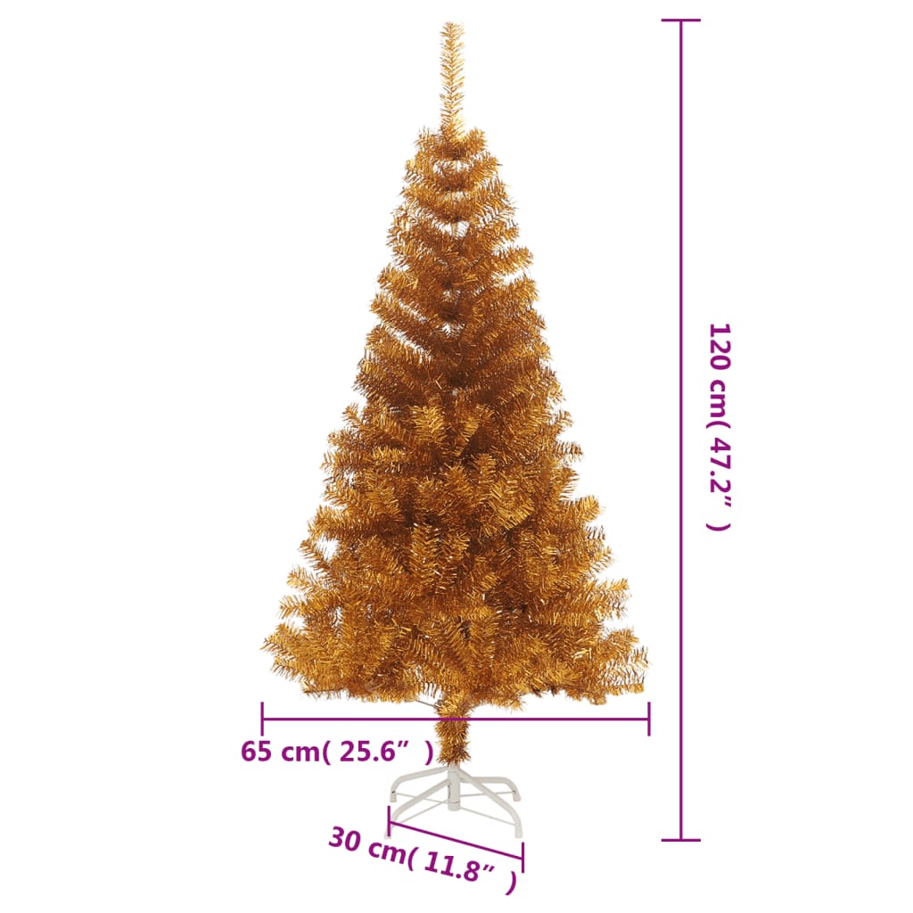 8720286362945_g_en_hd_5 vidaXL Artificial Christmas Tree with Stand Gold 120 cm PET - Image 6