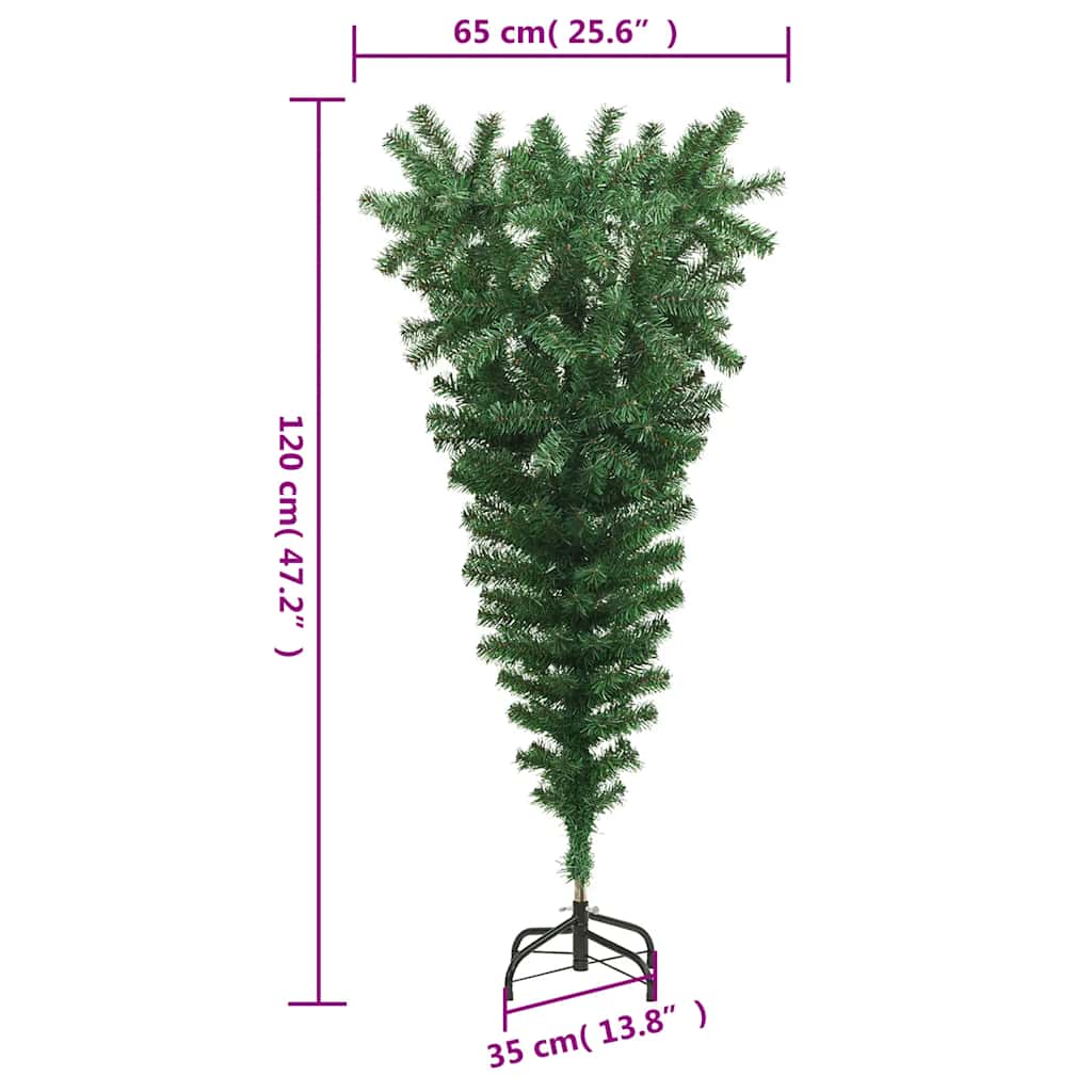 8720286363409_g_en_hd_7 vidaXL Upside-down Artificial Christmas Tree with Stand Green 120 cm - Image 8