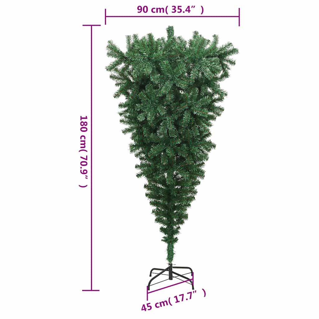 8720286363423_g_en_hd_7 vidaXL Upside-down Artificial Christmas Tree with Stand Green 180 cm - Image 8