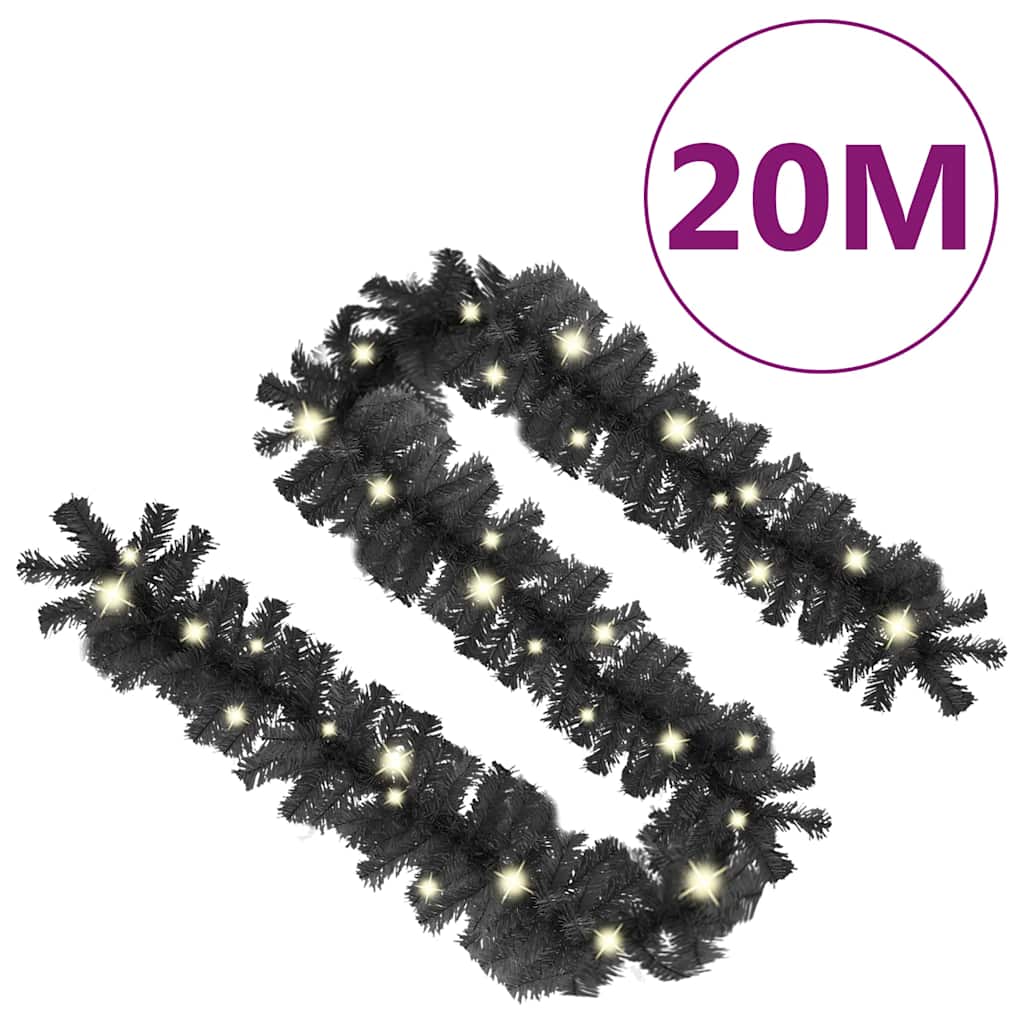 8720286363478_g_en_hd_7 vidaXL Christmas Garland with LED Lights 20 m Black - Image 8