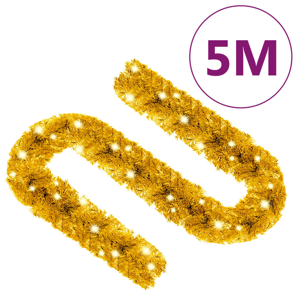 8720286363577_g_en_hd_7 vidaXL Christmas Garland with LED Lights 5 m Gold - Image 8