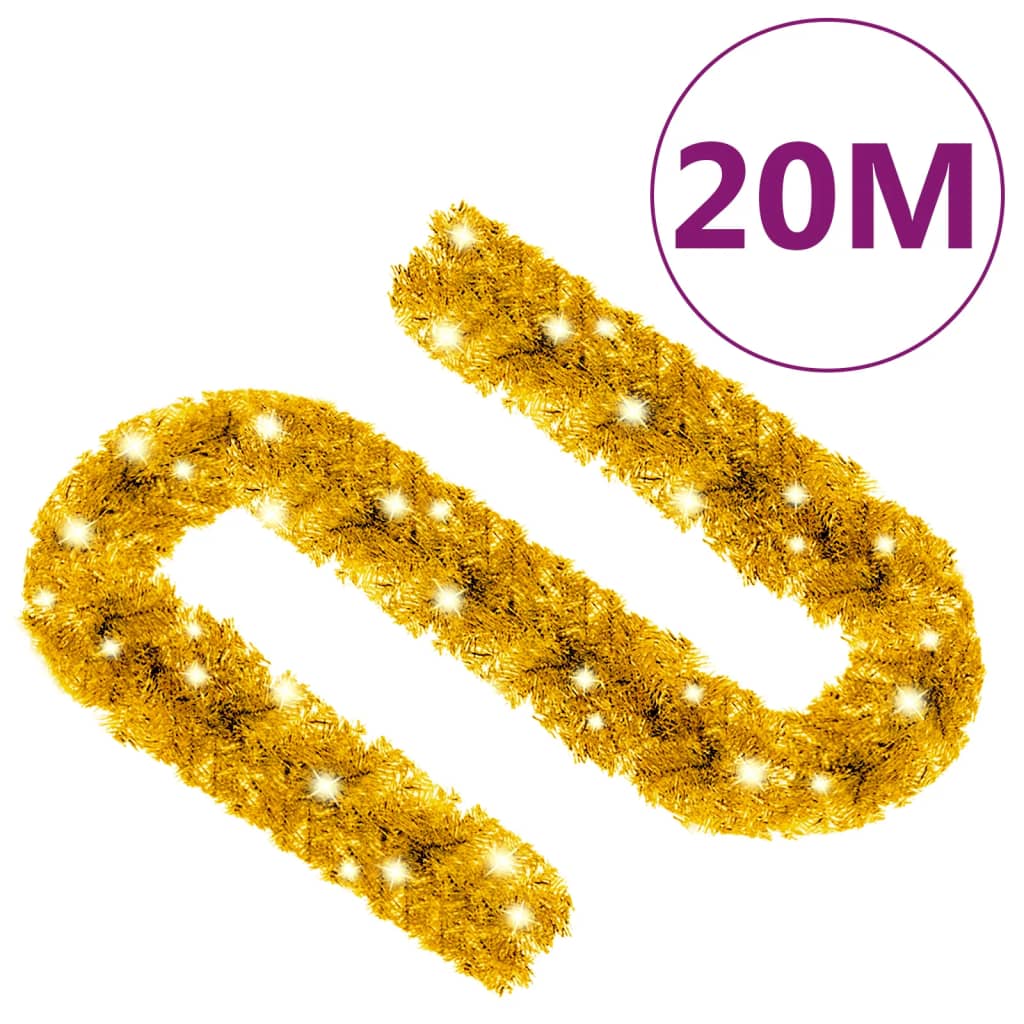 8720286363591_g_en_hd_7 vidaXL Christmas Garland with LED Lights 20 m Gold - Image 8