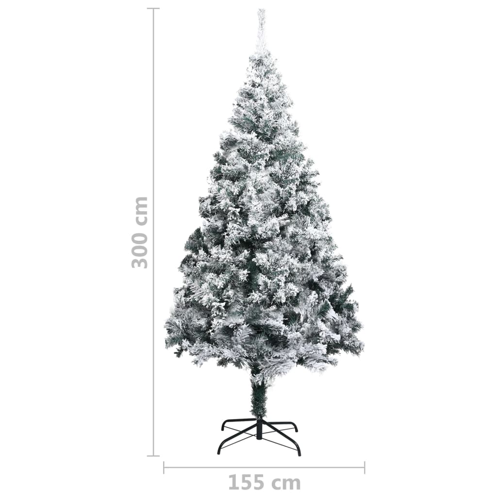 8720286364758_g_en_hd_7 vidaXL Artificial Christmas Tree with Flocked Snow Green 300 cm PVC - Image 8