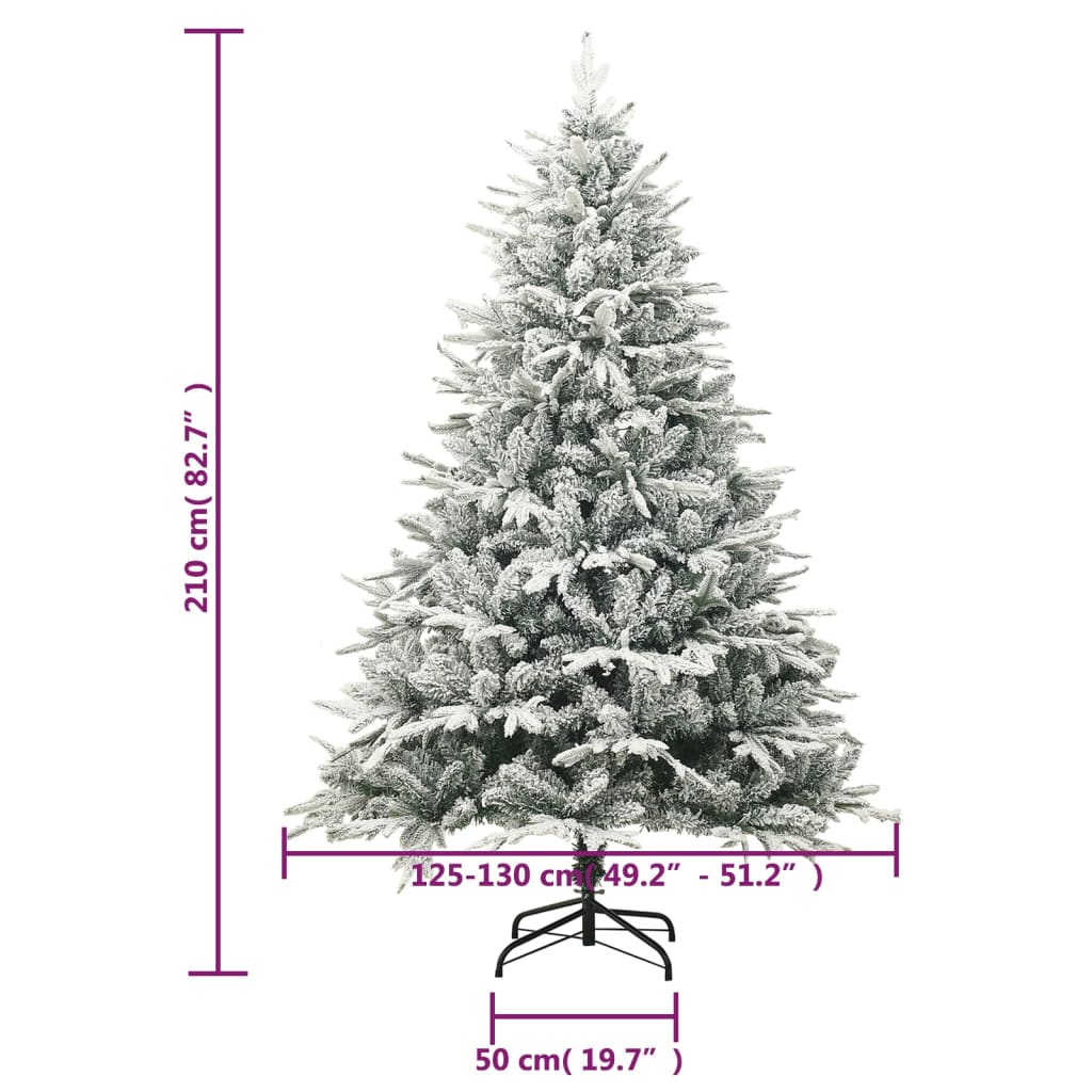 8720286364925_g_en_hd_5 vidaXL Artificial Christmas Tree with Flocked Snow Green 210 cm PVC&PE - Image 6
