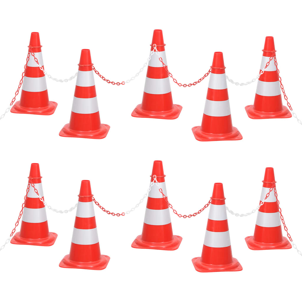 8720286365182_a_en_hd_1 vidaXL Chain Cone Set with 10 m Chain Red and white - Image 1