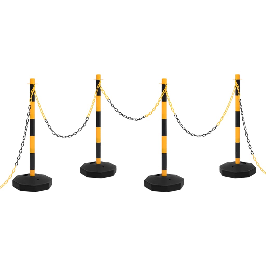 8720286365250_a_en_hd_1 vidaXL Chain Post Set with 10 m Plastic Chain - Image 1