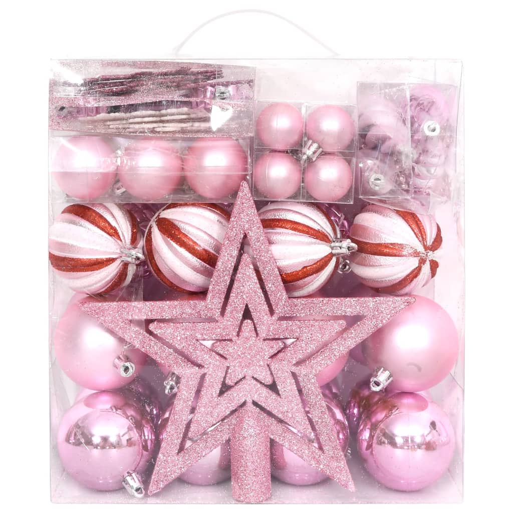 8720286380727_g_en_hd_1 vidaXL 65 Piece Christmas Bauble Set Pink/Red/White - Image 2