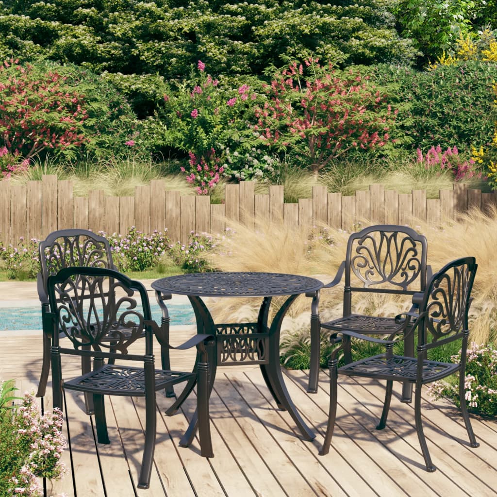 8720286406571_m_en_hd_1 vidaXL 5 Piece Bistro Set Cast Aluminium Black - Image 1