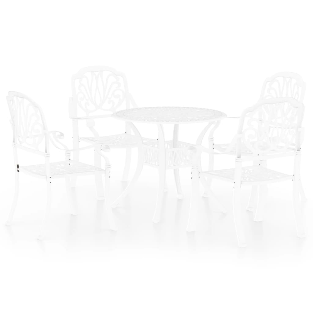 8720286406588_a_en_hd_1 vidaXL 5 Piece Bistro Set Cast Aluminium White - Image 2