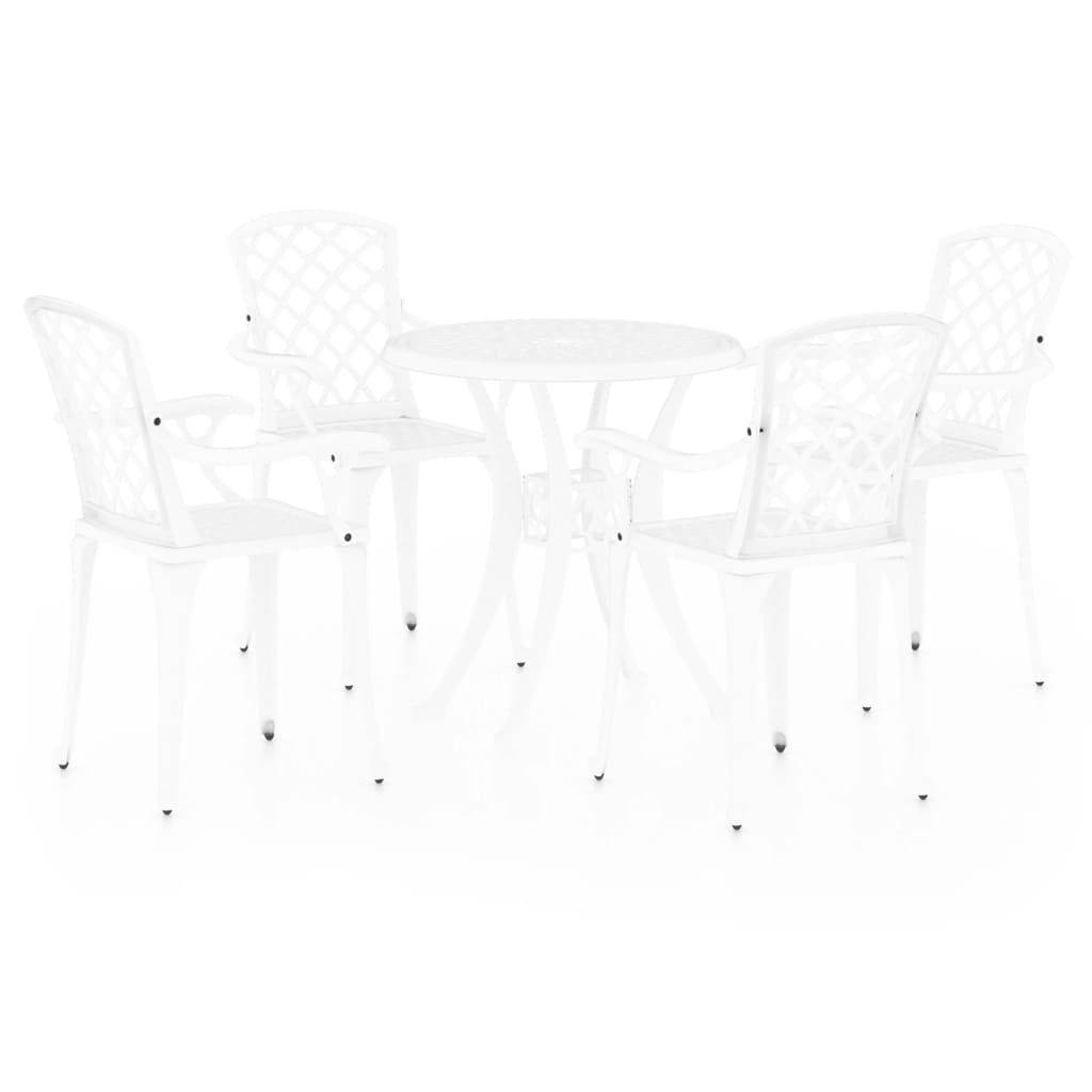 8720286406649_a_en_hd_1 vidaXL 5 Piece Bistro Set Cast Aluminium White - Image 2