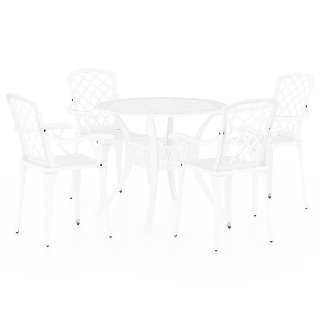 8720286406670_a_en_hd_1 vidaXL 5 Piece Bistro Set Cast Aluminium White - Image 2