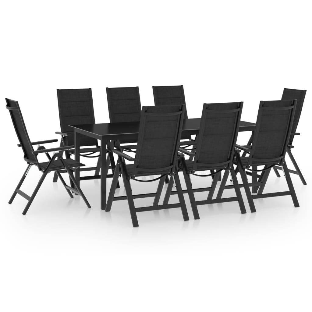 vidaXL 9 Piece Garden Dining Set Aluminium Anthracite