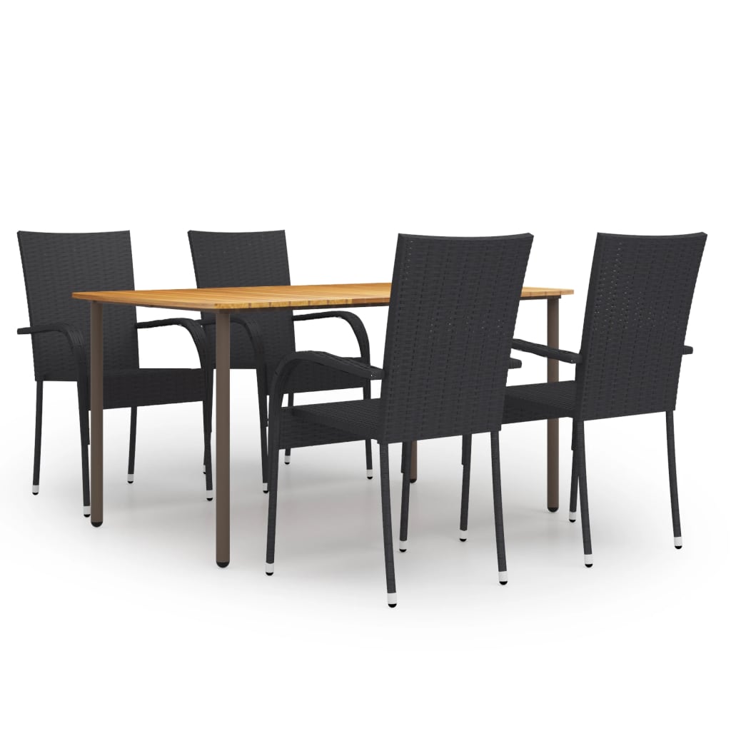 8720286413876_a_en_hd_1 vidaXL 5 Piece Garden Dining Set Poly Rattan Black - Image 1