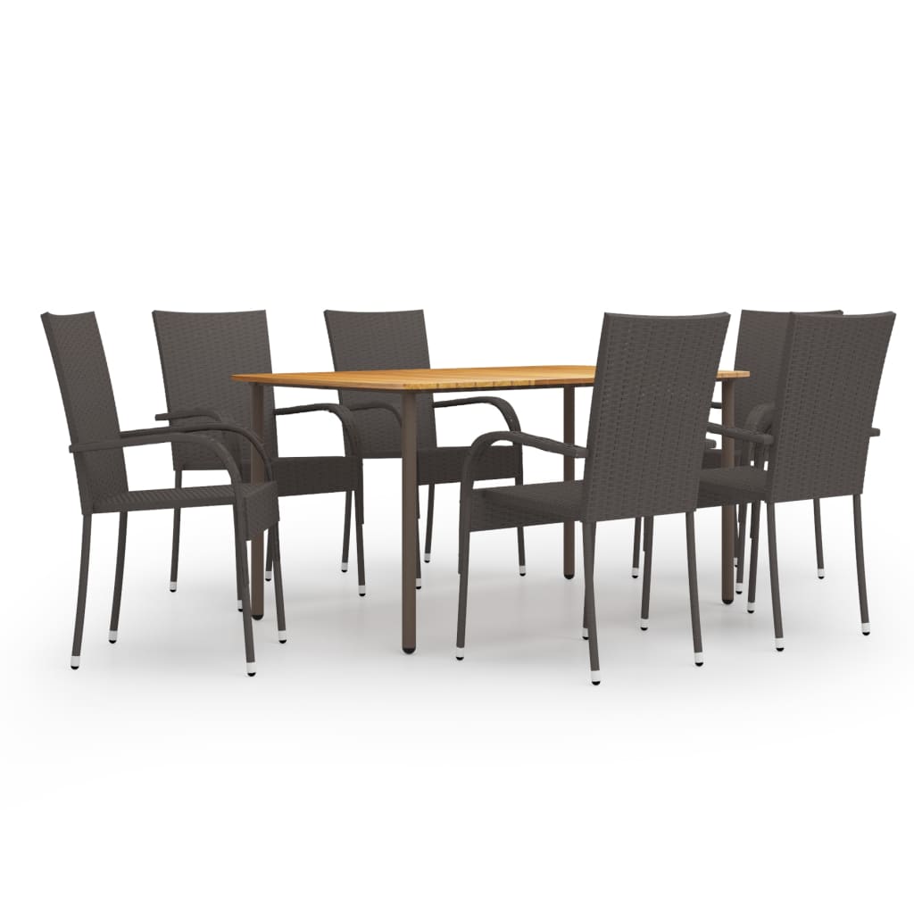 8720286413890_a_en_hd_1 vidaXL 7 Piece Garden Dining Set Poly Rattan Brown - Image 1
