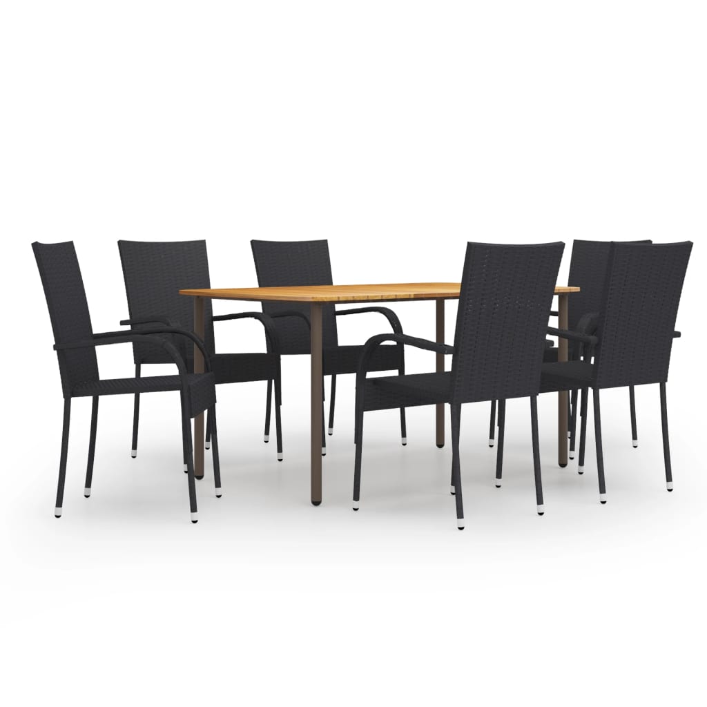 8720286413906_a_en_hd_1 vidaXL 7 Piece Garden Dining Set Poly Rattan Black - Image 1