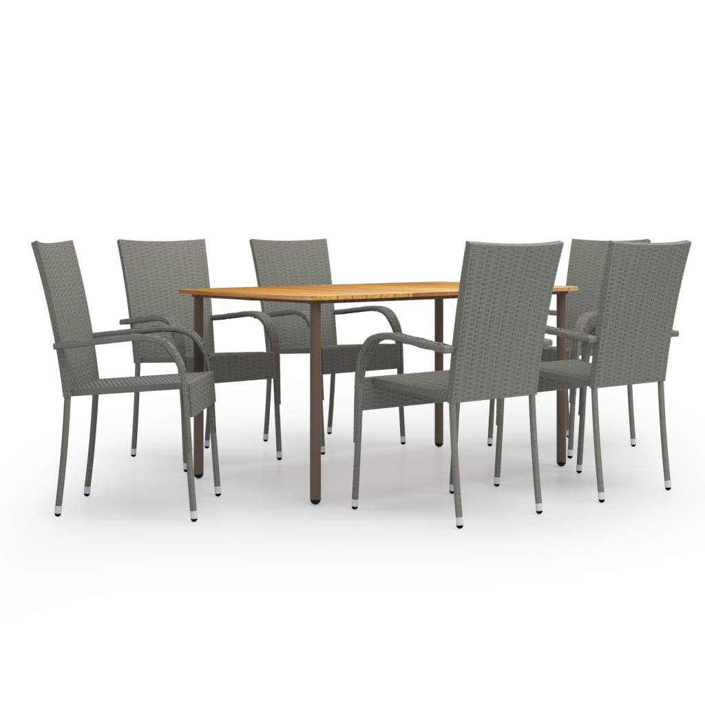 8720286413913_a_en_hd_1 vidaXL 7 Piece Garden Dining Set Poly Rattan Grey - Image 1