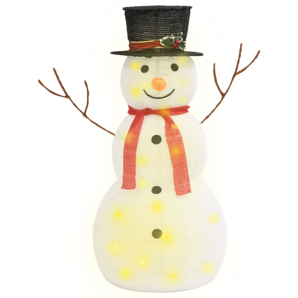 8720286414514_a_en_hd_1 vidaXL Decorative Christmas Snowman Figure with LED Luxury Fabric 90cm - Image 2