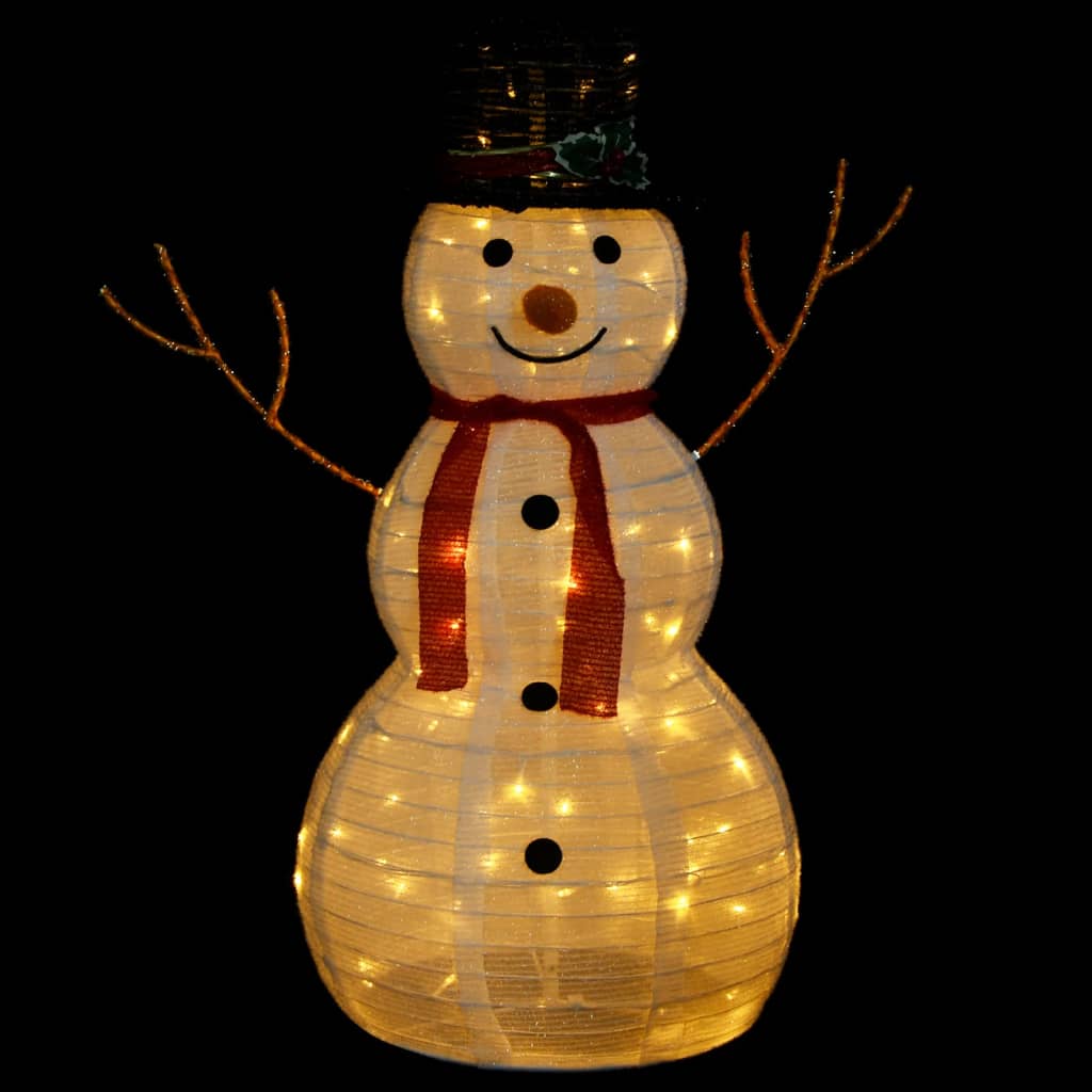 8720286414514_g_en_hd_1 vidaXL Decorative Christmas Snowman Figure with LED Luxury Fabric 90cm - Image 3