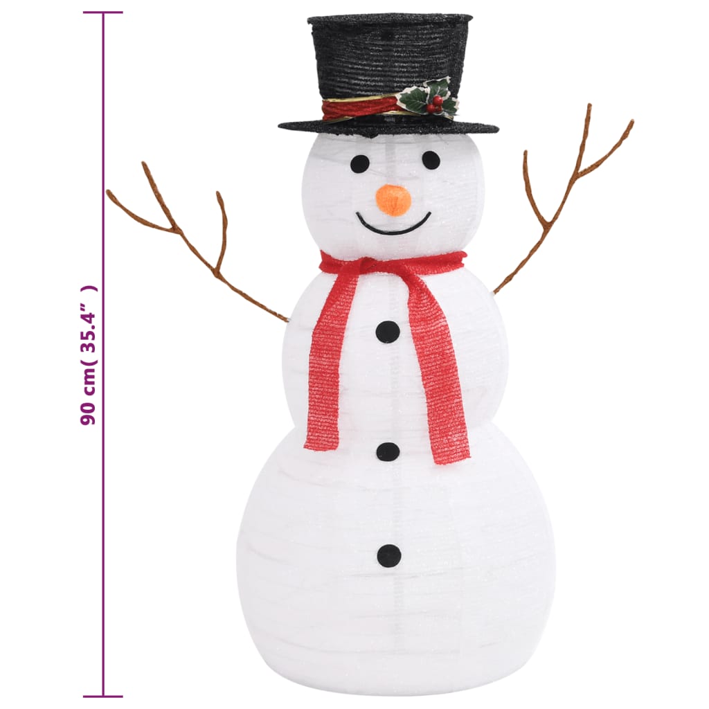 8720286414514_g_en_hd_6 vidaXL Decorative Christmas Snowman Figure with LED Luxury Fabric 90cm - Image 8