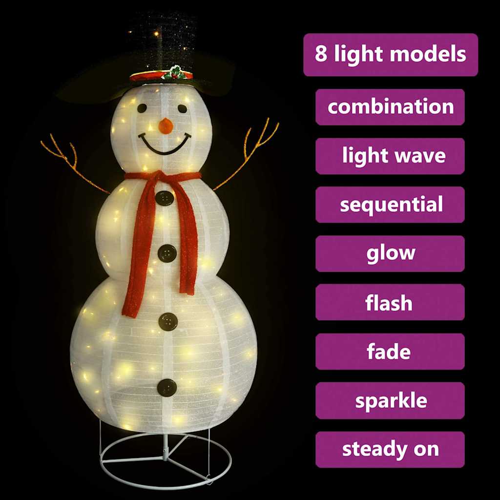 8720286414538_g_en_hd_1 vidaXL Decorative Christmas Snowman Figure LED Luxury Fabric 180cm - Image 3